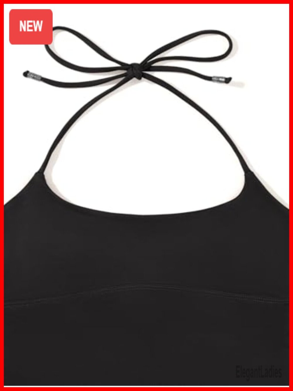 REORIA Women's Halter Backless Double Lined Tank Top Crop Top - Picture 4 of 6